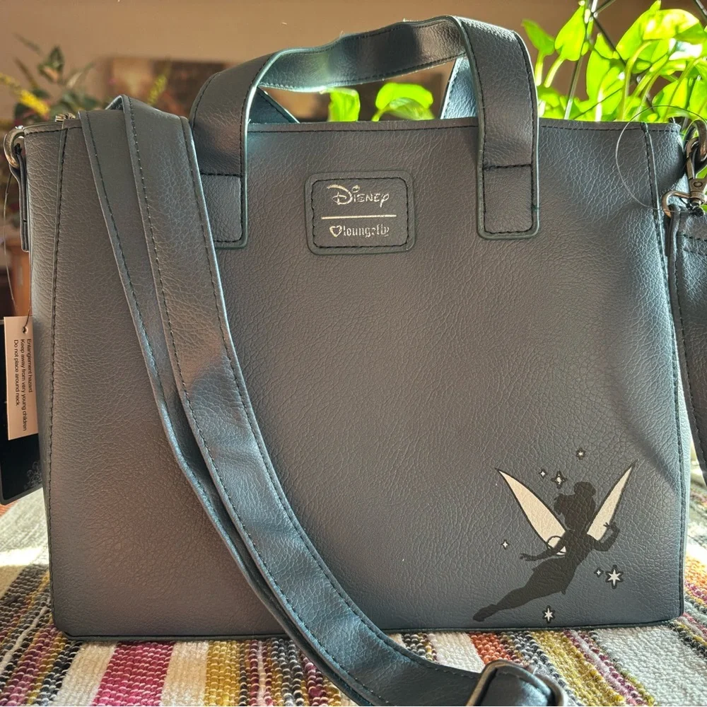 NWT Loungefly Disney Peter Pan Green Mini Tote/Crossbody Bag - Picture 2 of 6